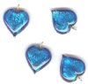 1 13x13x6mm Capri with Foil Lampwork Heart Pendant